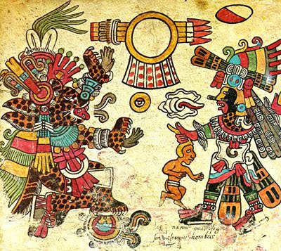De dioses y discos solares alados Tezcatlipoca-quezalcoatl