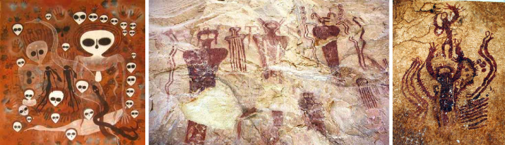 Pinturas rupestres con serpientes