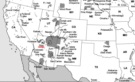 Mapa reservación hopi