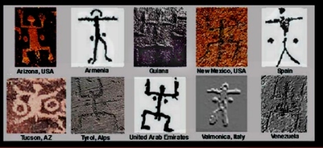 Símbolos similares por todo el mundo. Fuente: http://thehiddenrecords.com/dogon-pleiades-taurus.php